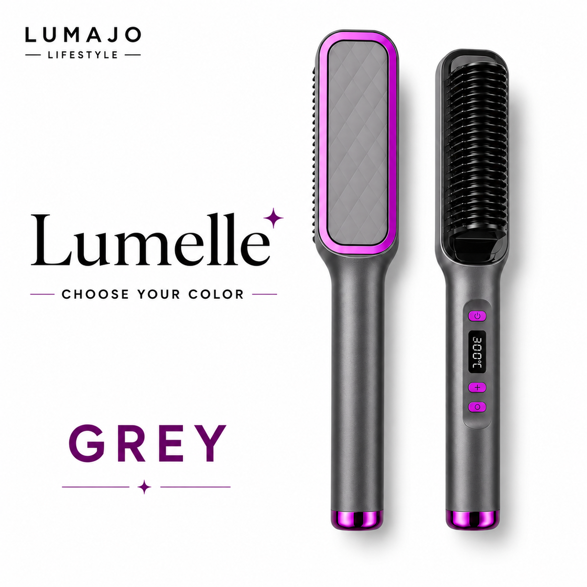 Ionic Hair Straightener Brush – 30 Heat Settings | Lumelle