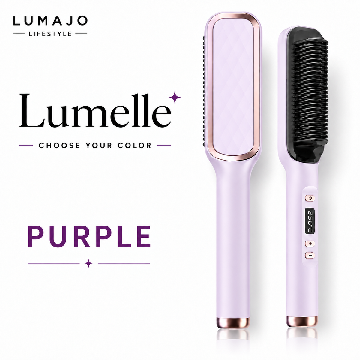 Ionic Hair Straightener Brush – 30 Heat Settings | Lumelle