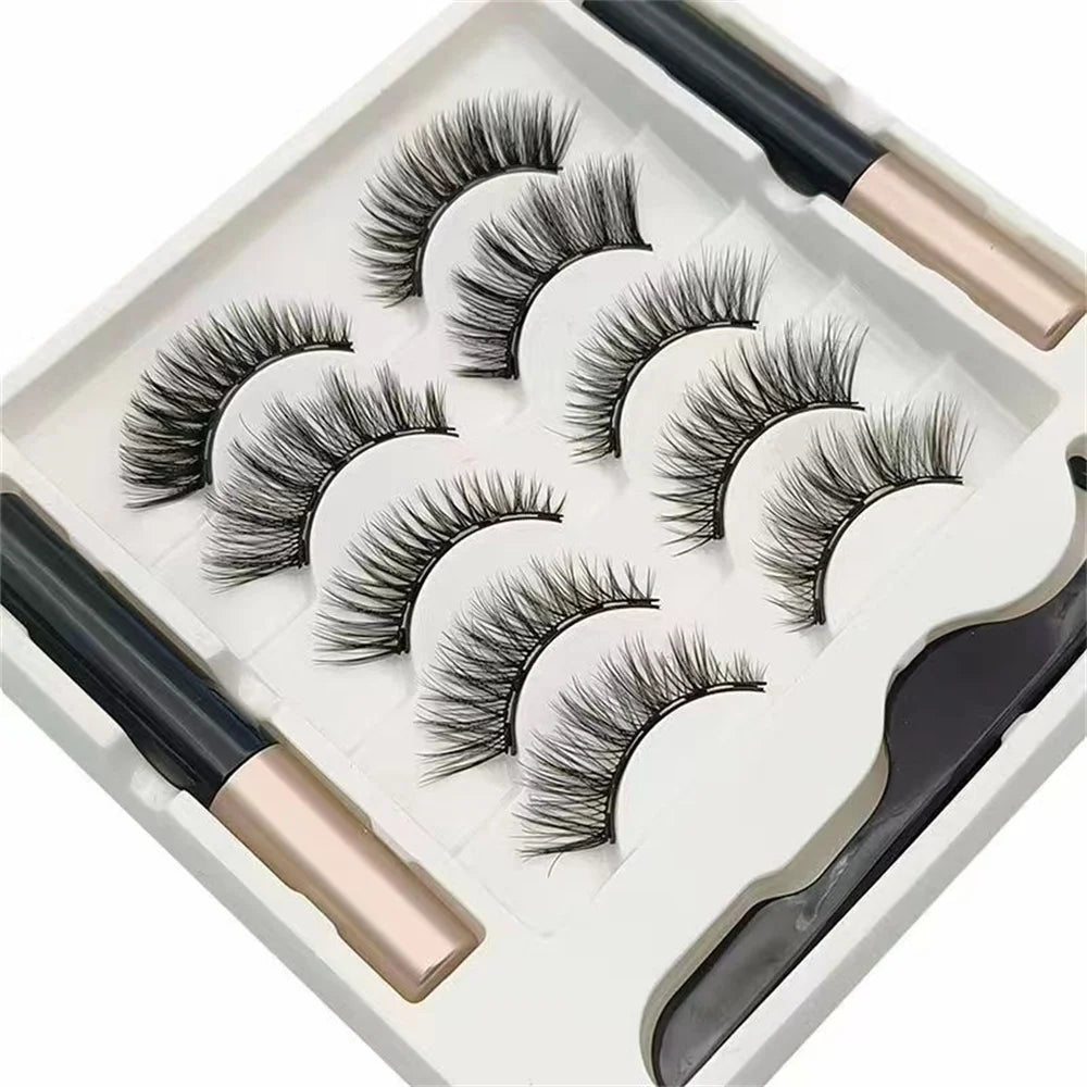 Magnetic Eyelashes Set with Eyeliner & Tweezers | Lumajo
