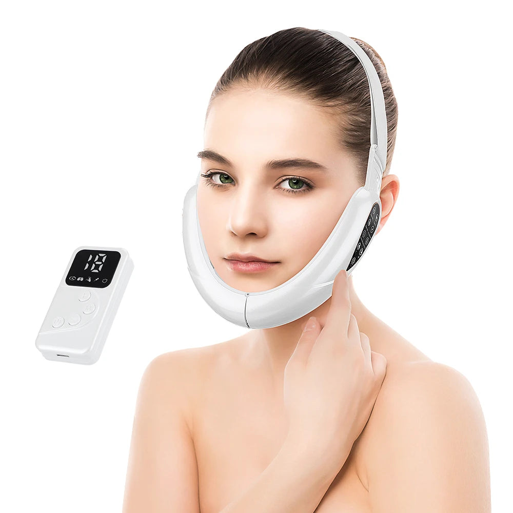 Rechargeable V Face Massager, Portable Facial Massage Device, LED Display, Facial Beauty Instrument