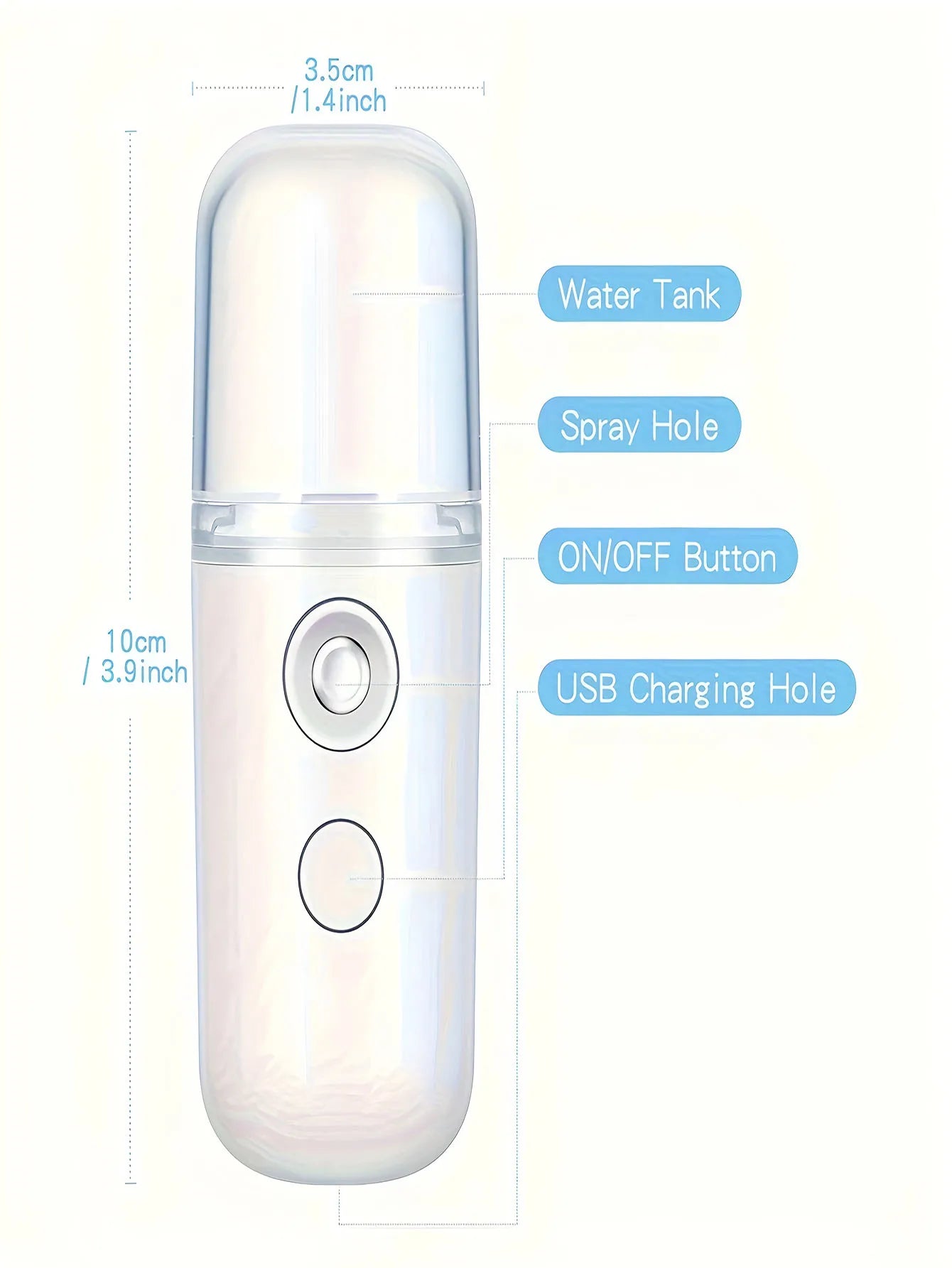 USB Mist Facial Sprayer  Humidifier Rechargeable Nebulizer Face Steamer Moisturizing Beauty Instruments Face Skin Care Tools