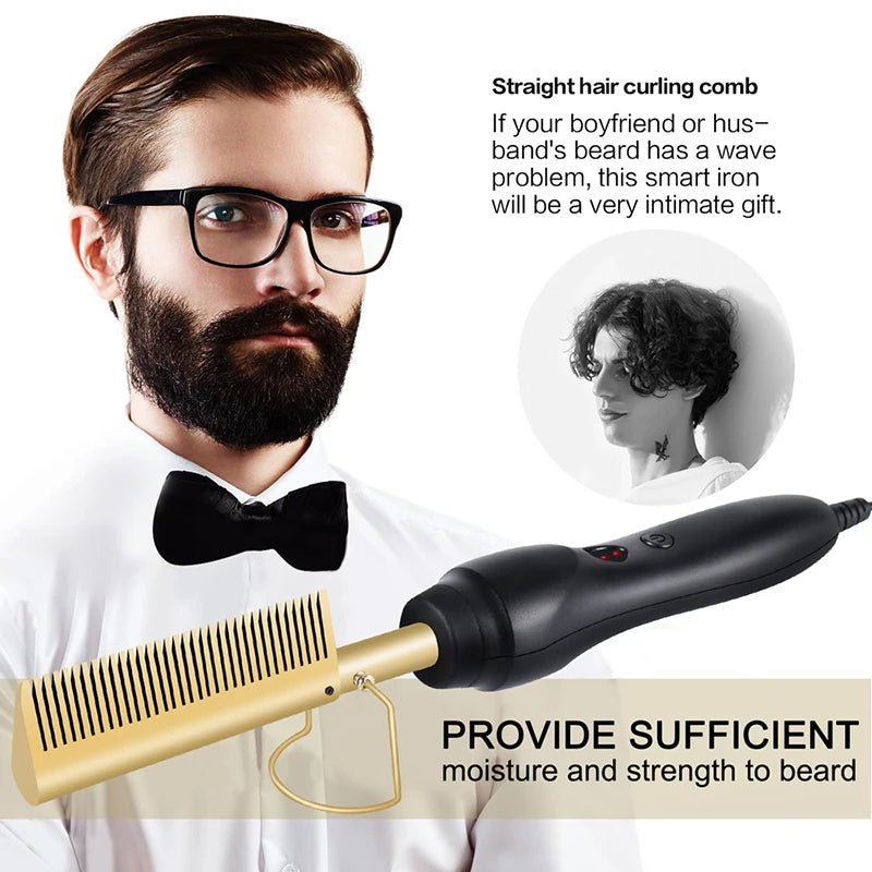Professional Electric Ceramic Ionic Hair Straighten Straightener Brush Hot Comb Pressing Electric Hot Comb Hair Straightener