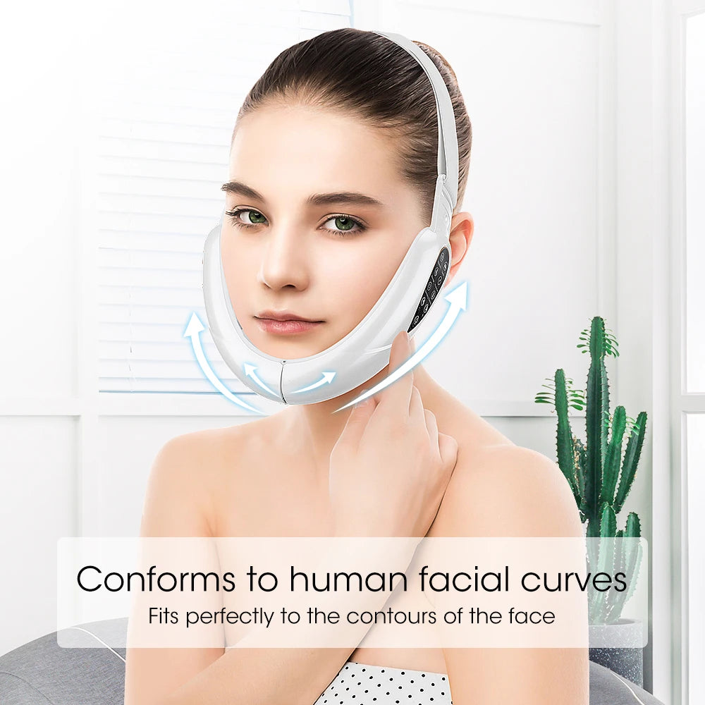 Rechargeable V Face Massager, Portable Facial Massage Device, LED Display, Facial Beauty Instrument