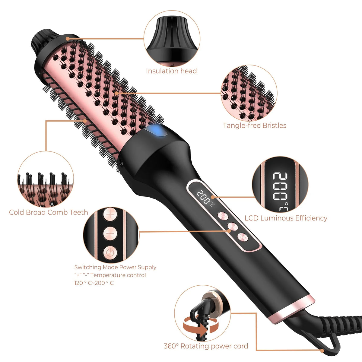 3-in-1 Ionic Heated Styling Brush | Lumajo