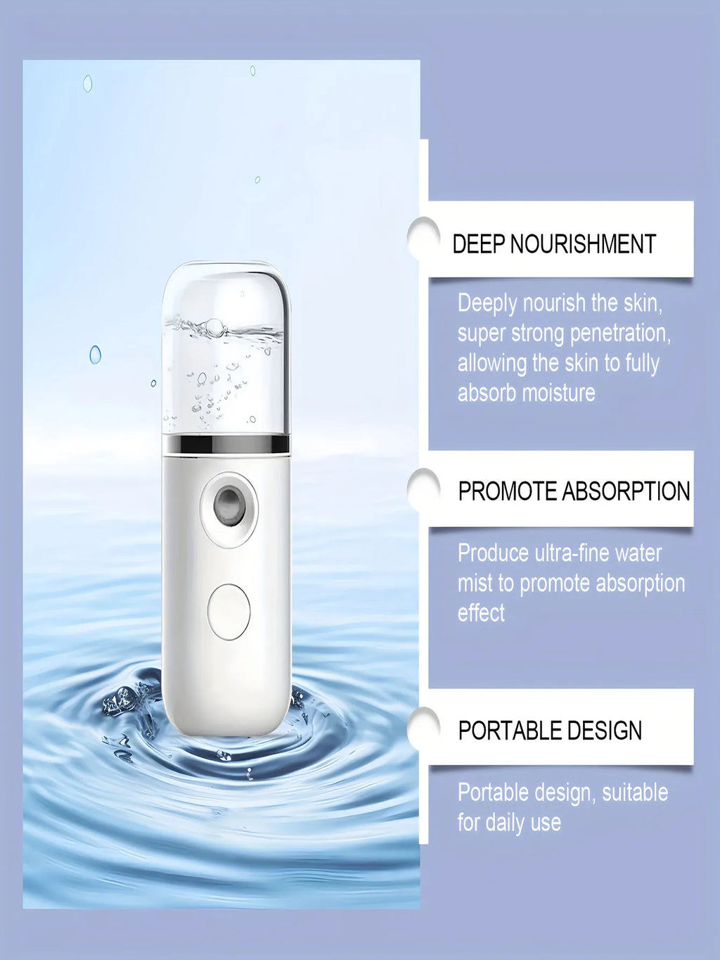USB Mist Facial Sprayer  Humidifier Rechargeable Nebulizer Face Steamer Moisturizing Beauty Instruments Face Skin Care Tools