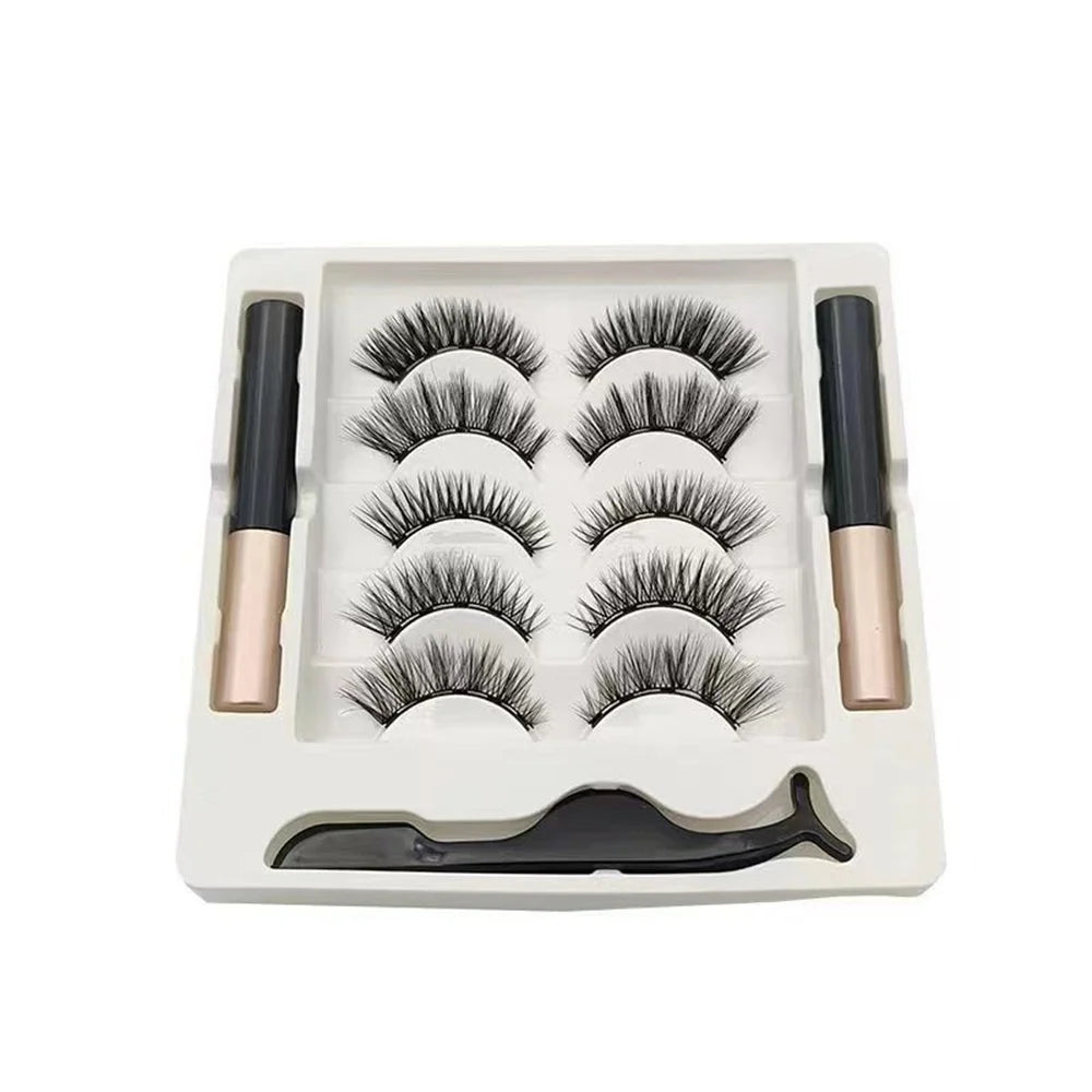 Magnetic Eyelashes Set with Eyeliner & Tweezers | Lumajo