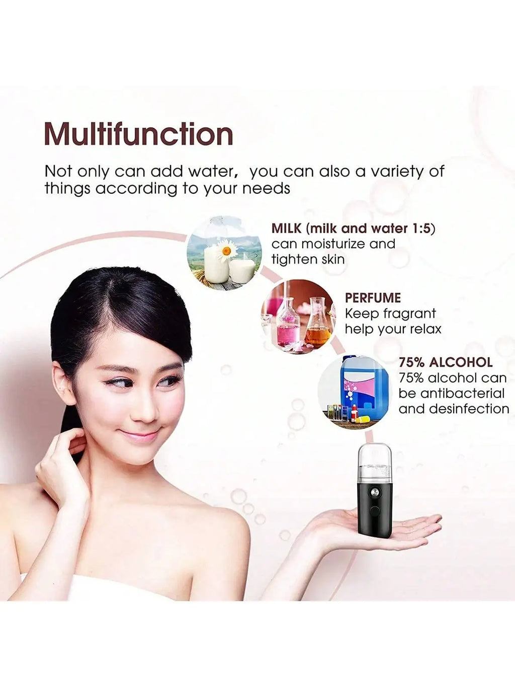 USB Mist Facial Sprayer  Humidifier Rechargeable Nebulizer Face Steamer Moisturizing Beauty Instruments Face Skin Care Tools