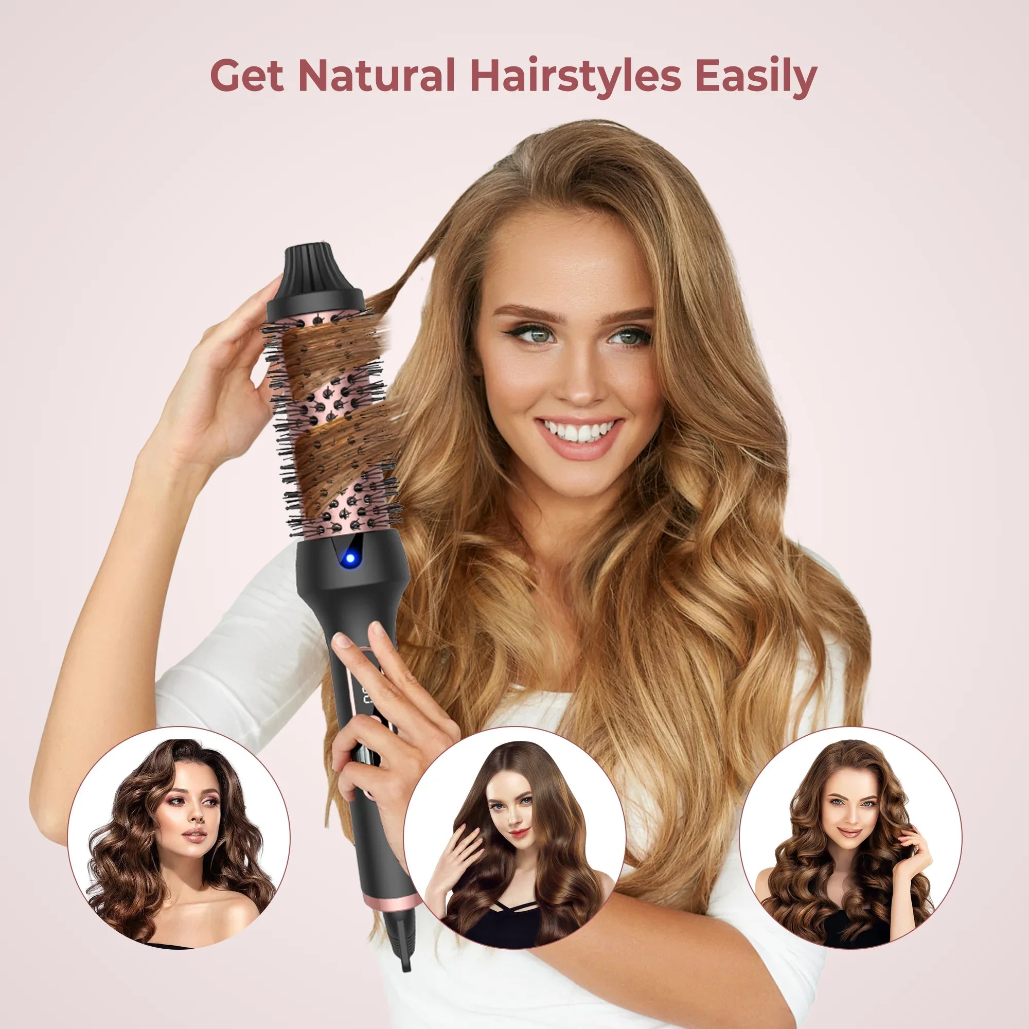 3-in-1 Ionic Heated Styling Brush with Anti-Scald Technology