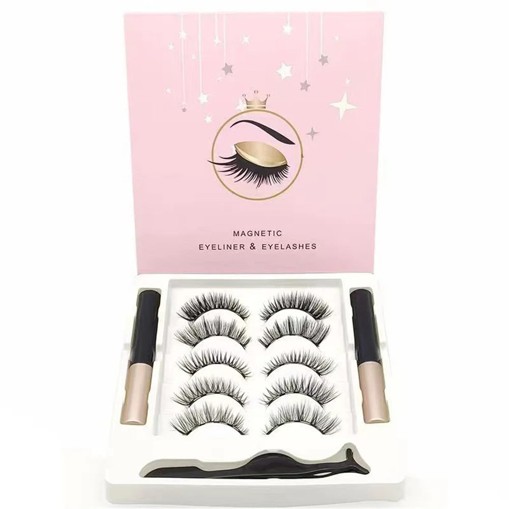 Magnetic Eyelashes Set with Eyeliner & Tweezers | Lumajo