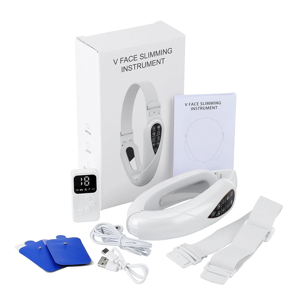 Rechargeable V Face Massager, Portable Facial Massage Device, LED Display, Facial Beauty Instrument