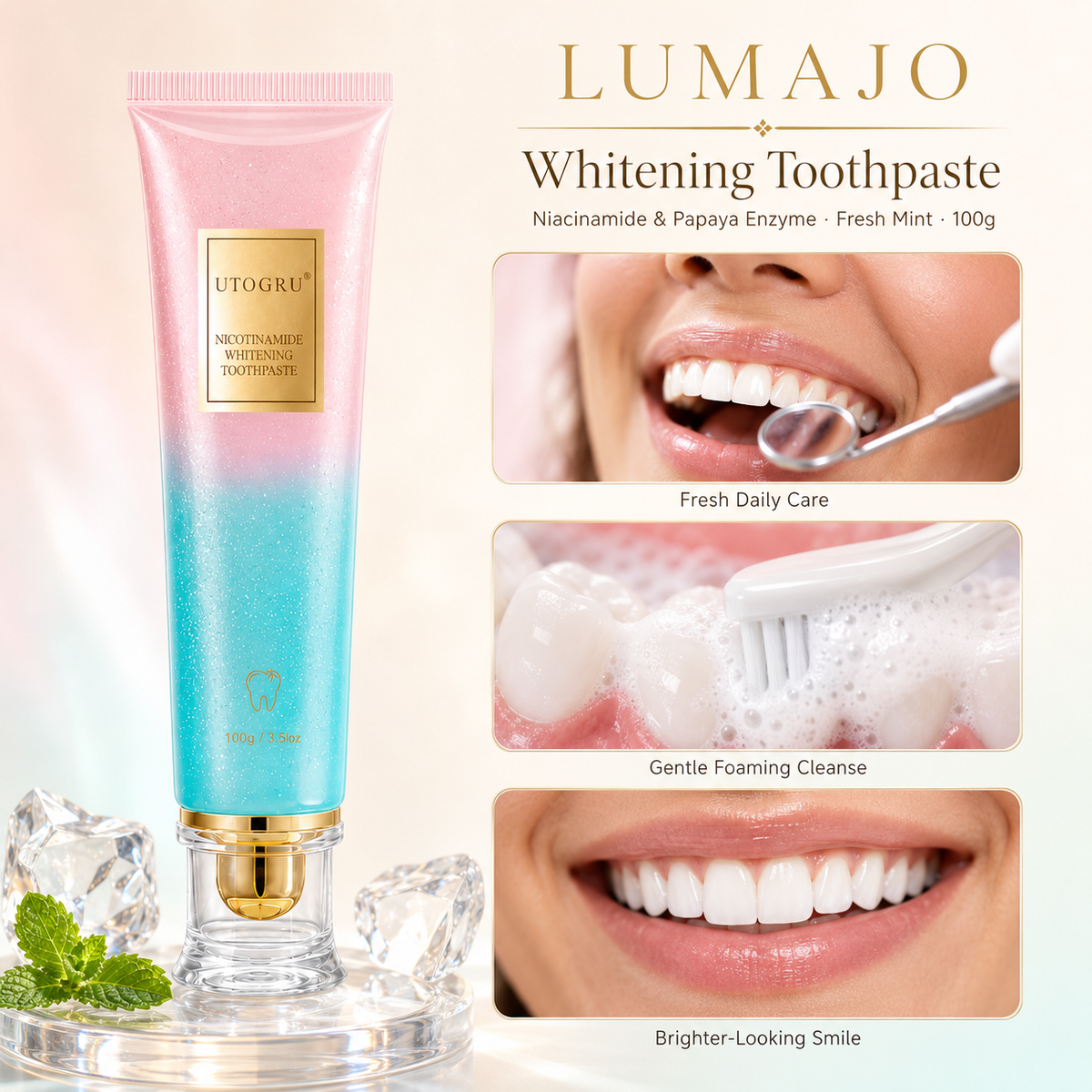 Whitening Toothpaste with Niacinamide & Papaya | Lumajo