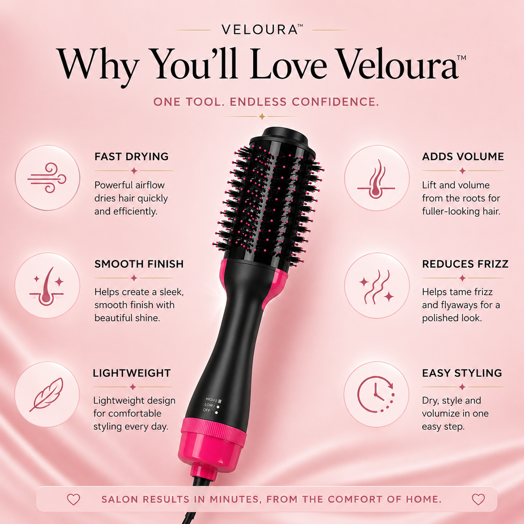 2-in-1 Hair Dryer & Volumising Brush | Lumajo